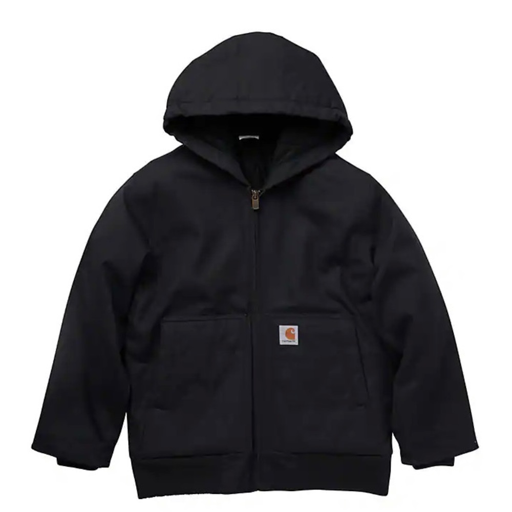 Carhartt Flannel Lined Jacket Heavy Weight Boys Large (14/16) Black